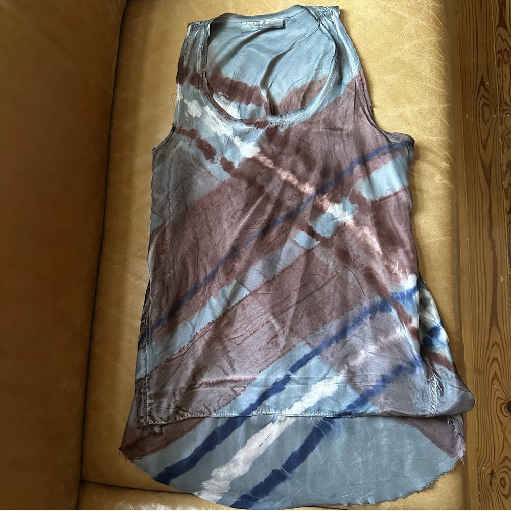 Ma+Ch Marika Charles Amethyst Hand tie Dye Tank designer summer spring 100% silk